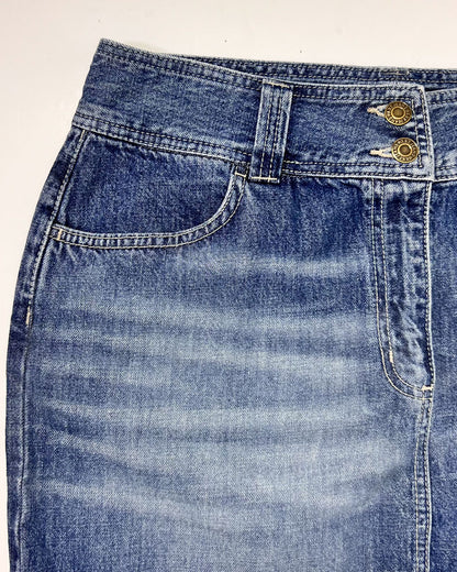 Y2K Mini Denim Tube Skirt - UK 12