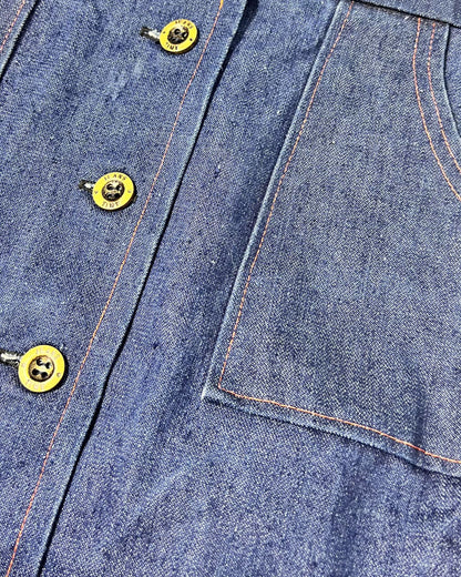 A Line Dark Blue Denim Midi Skirt - UK12