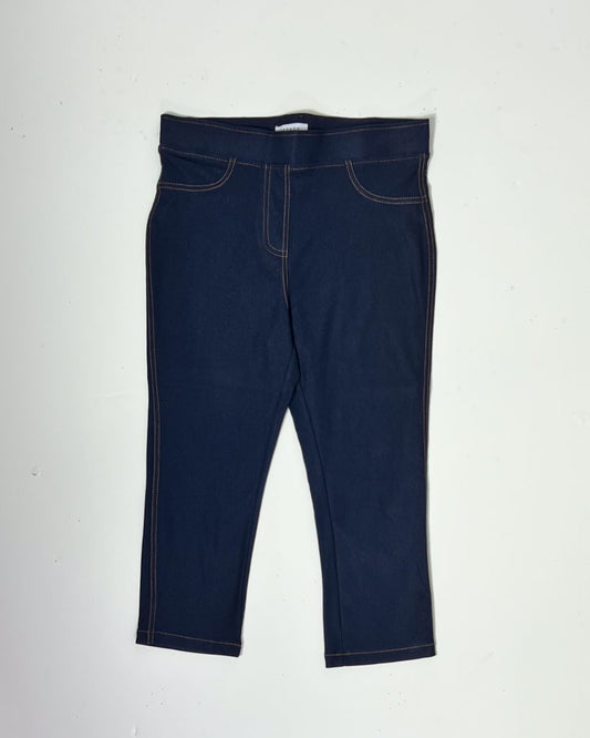 Cropped Navy Denim Pedal Pushers - UK12