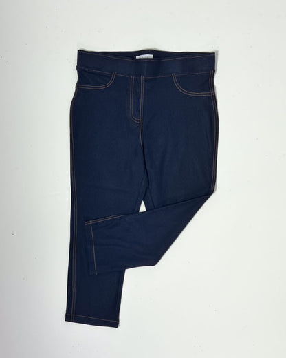 Cropped Navy Denim Pedal Pushers - UK12