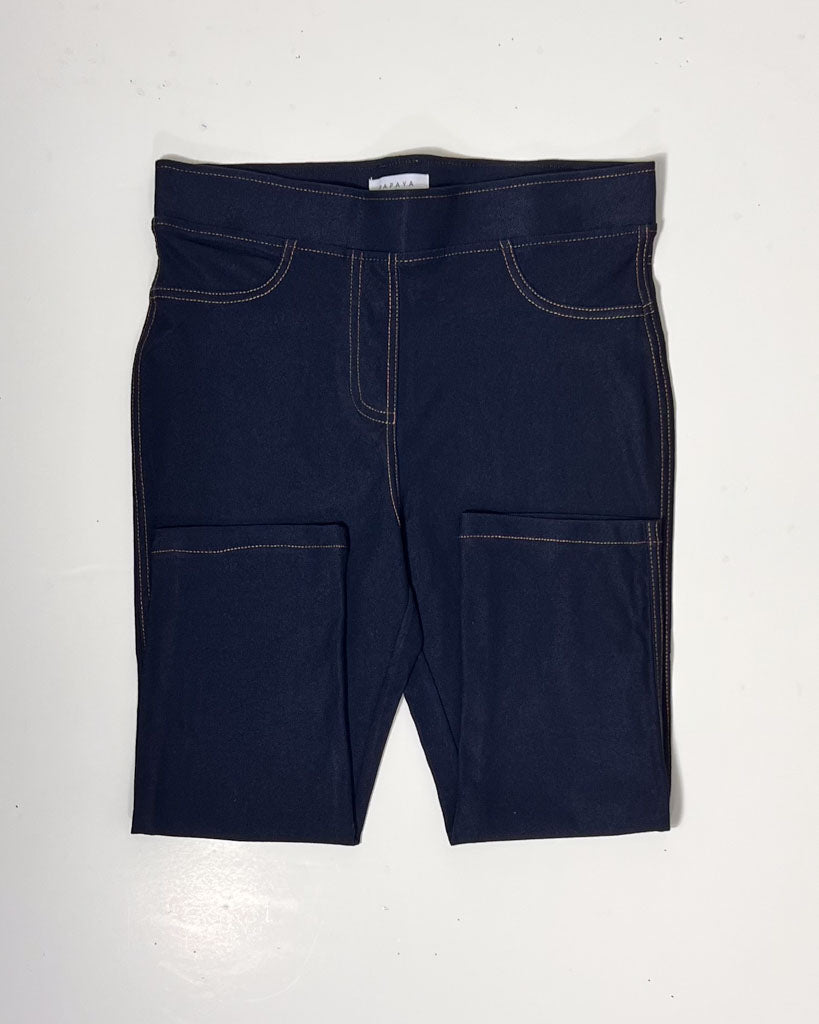 Cropped Navy Denim Pedal Pushers - UK12