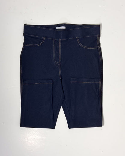 Cropped Navy Denim Pedal Pushers - UK12