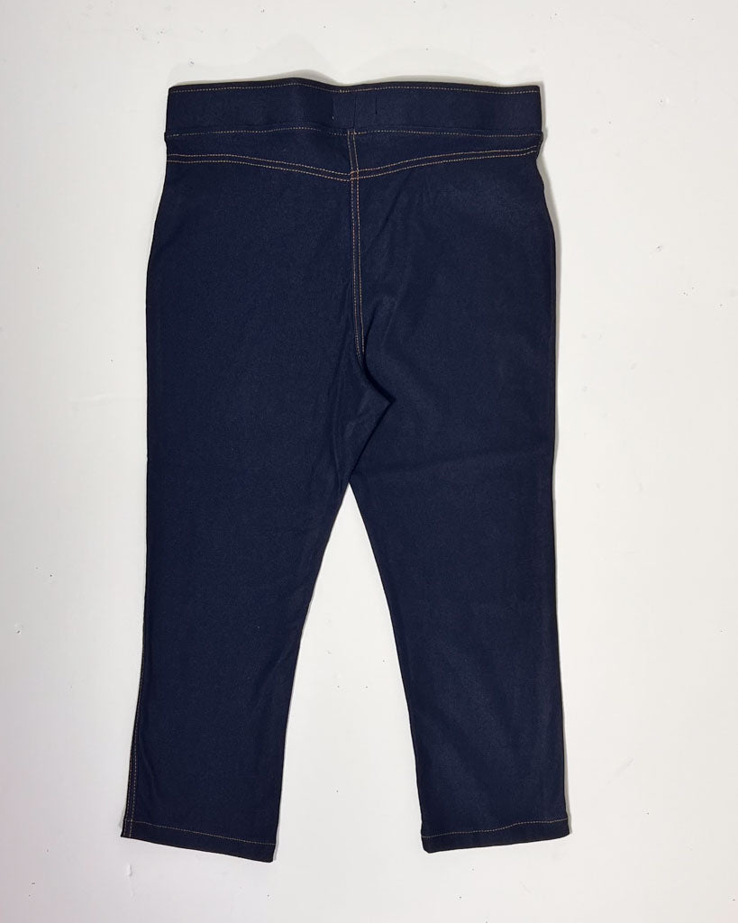 Cropped Navy Denim Pedal Pushers - UK12
