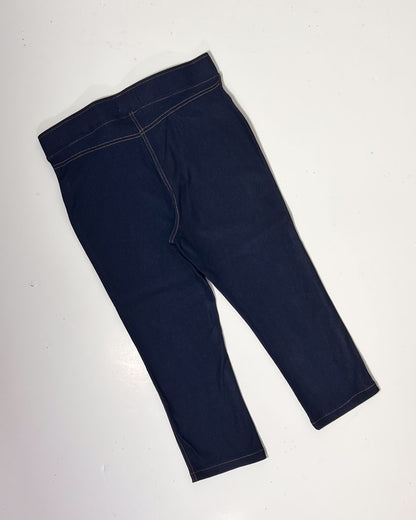 Cropped Navy Denim Pedal Pushers - UK12