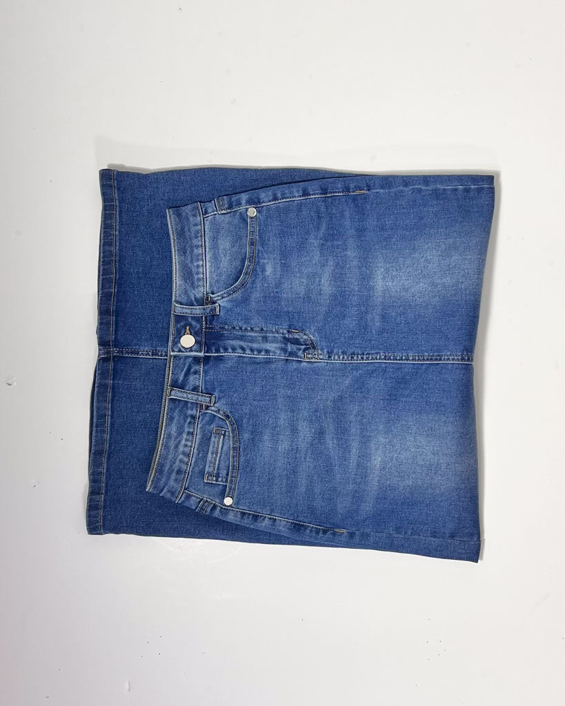 Friends Like These Pencil Denim Maxi Skirt - UK8
