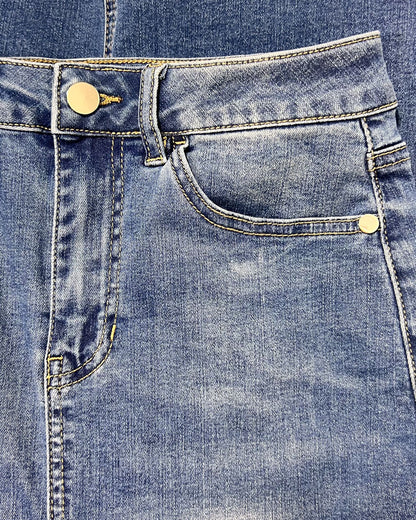 Friends Like These Pencil Denim Maxi Skirt - UK8