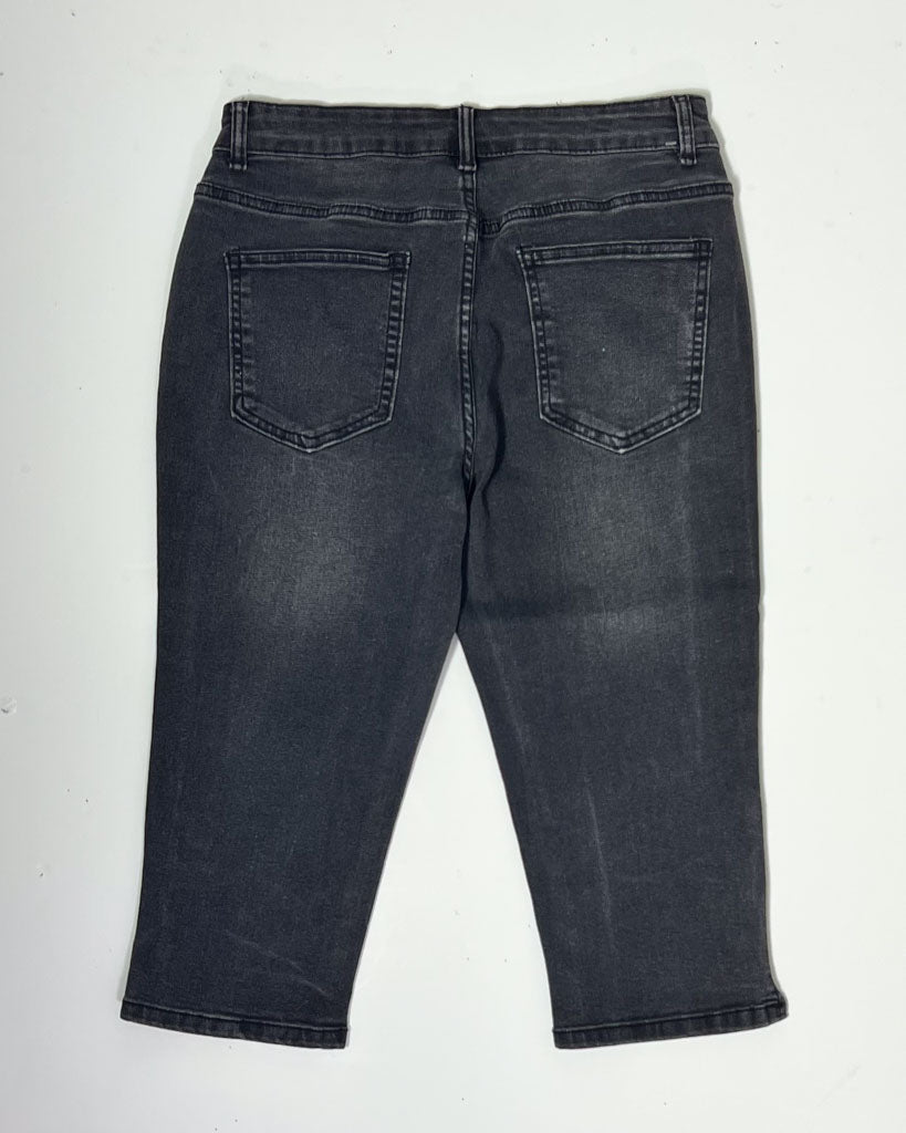 Grey Denim Pedal Pushers - UK10