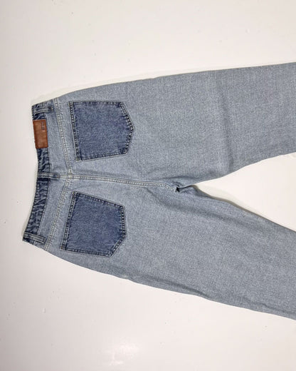 Nasty Gal 2 Tone Denim Mom Jeans - UK 12