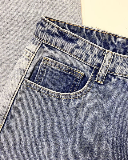 Nasty Gal 2 Tone Denim Mom Jeans - UK 12