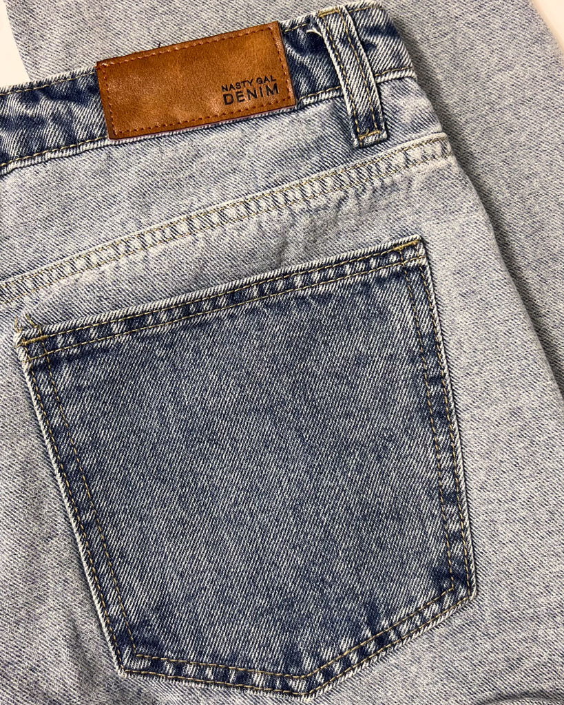 Nasty Gal 2 Tone Denim Mom Jeans - UK 12