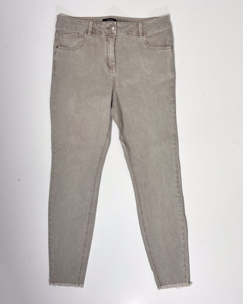 Stone Raw Hem Denim Skinny Jeans - UK 12