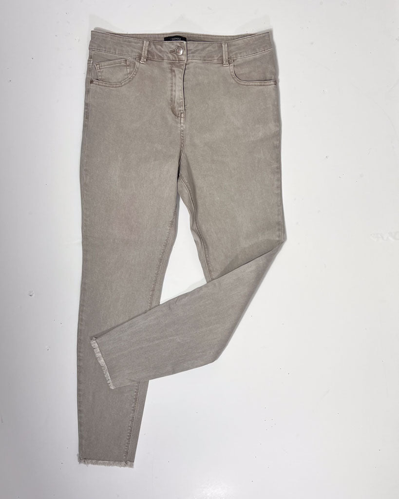 Stone Raw Hem Denim Skinny Jeans - UK 12