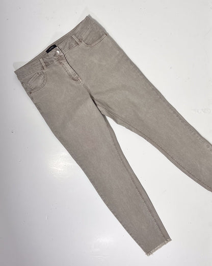 Stone Raw Hem Denim Skinny Jeans - UK 12