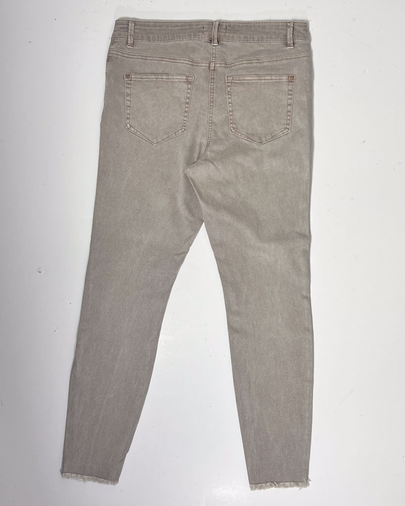 Stone Raw Hem Denim Skinny Jeans - UK 12