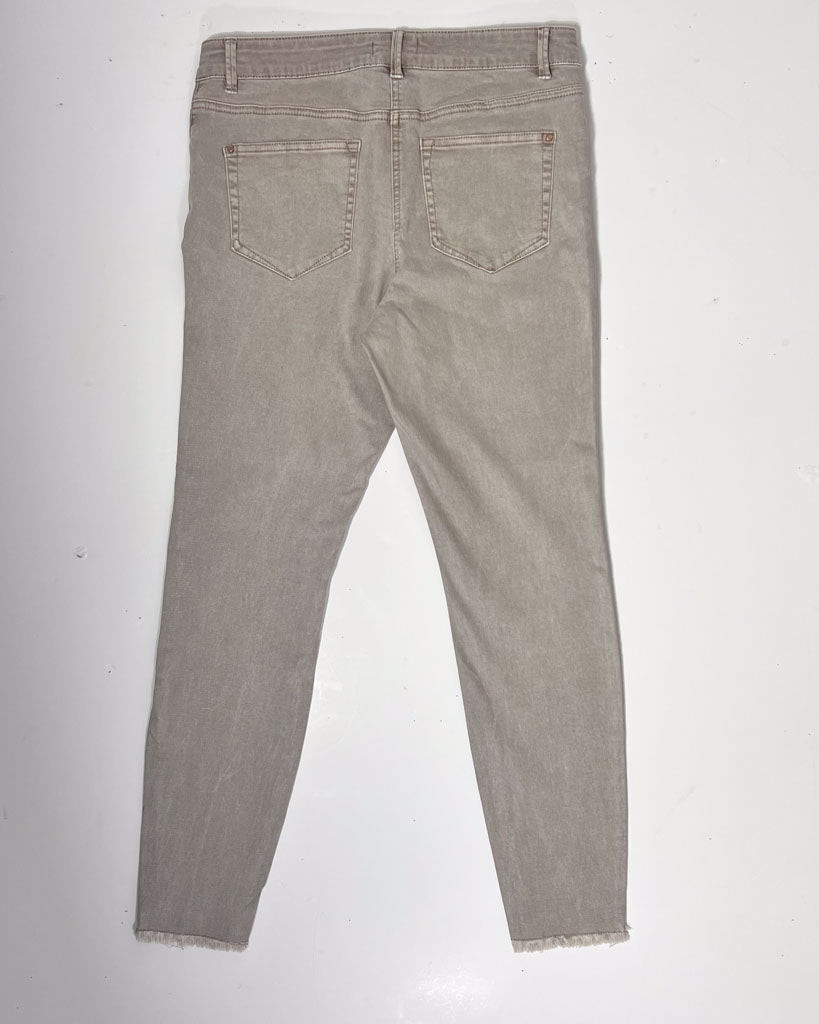 Stone Raw Hem Denim Skinny Jeans - UK 12