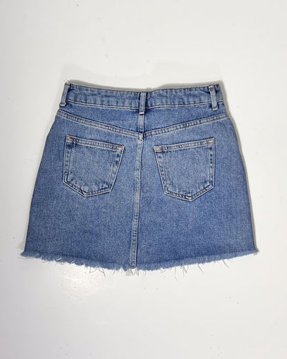 Topshop Moto Floral Denim Mini Skirt - UK8