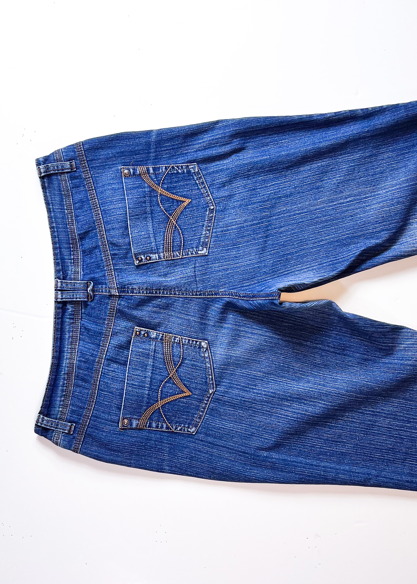 Y2K Mid Blue Denim Straight Jeans - UK 16