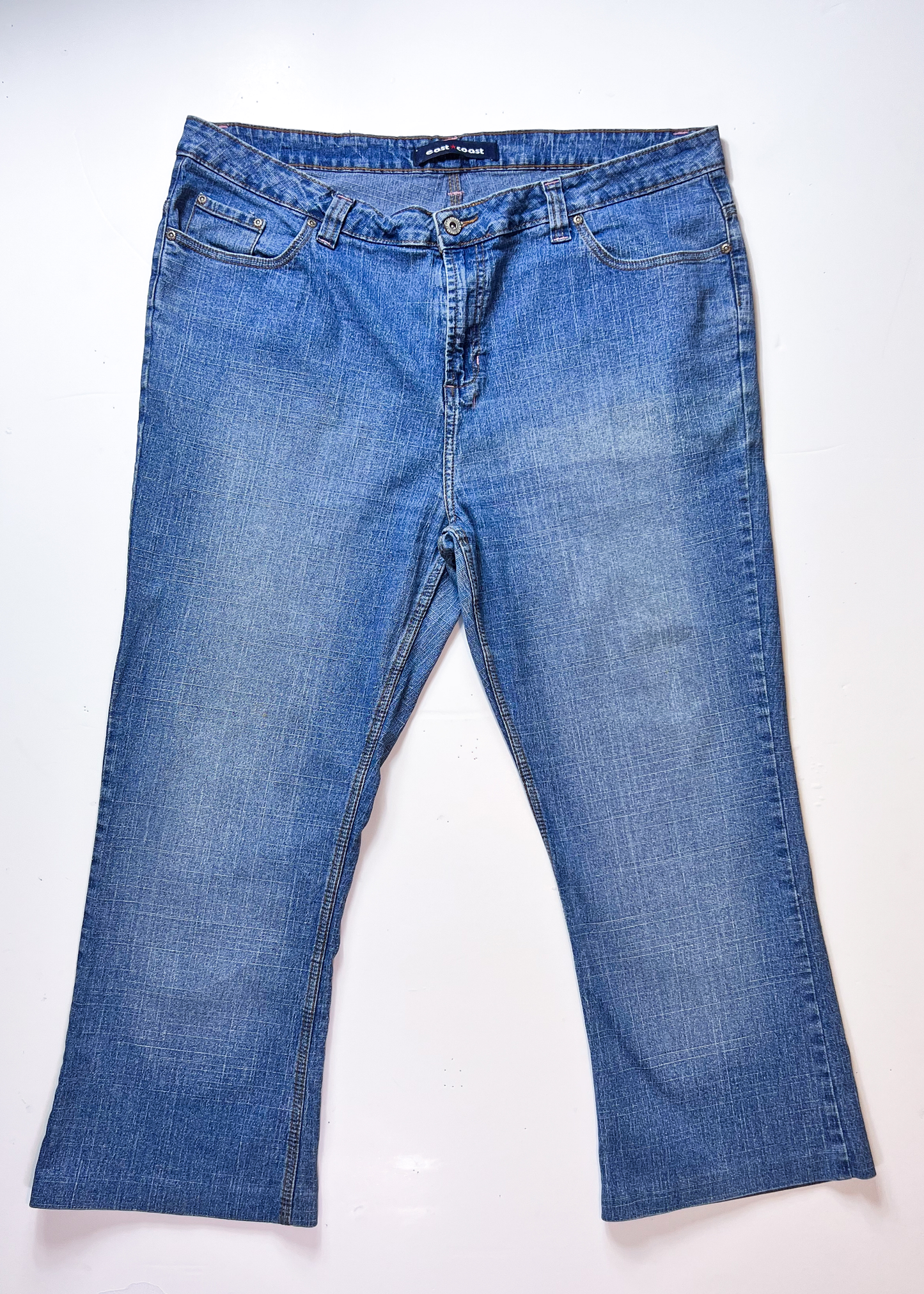 East Coast Y2K Pink Embroidery Straight Denim Jeans - UK 22