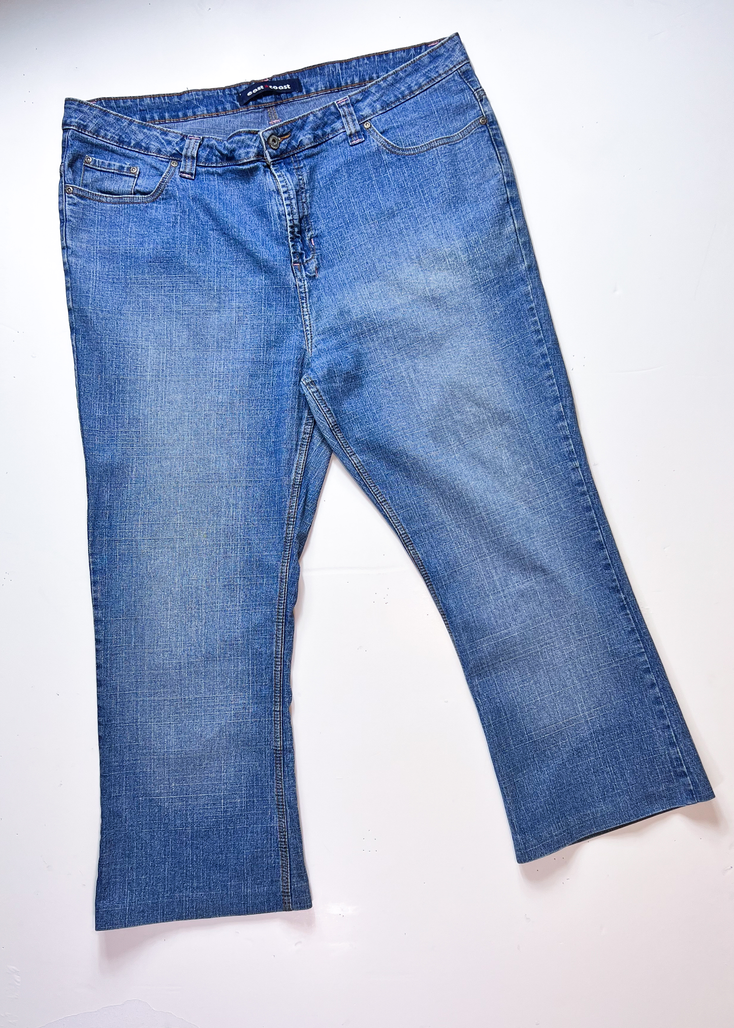 East Coast Y2K Pink Embroidery Straight Denim Jeans - UK 22