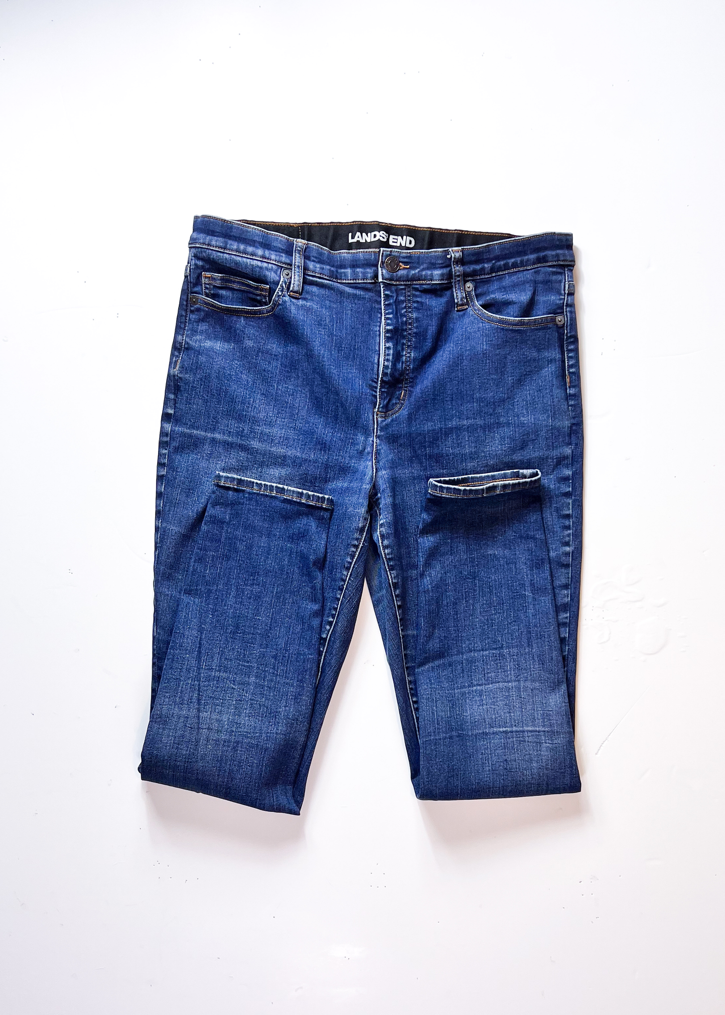 Lands End Denim Mid-Blue Skinny Jeans - UK 16