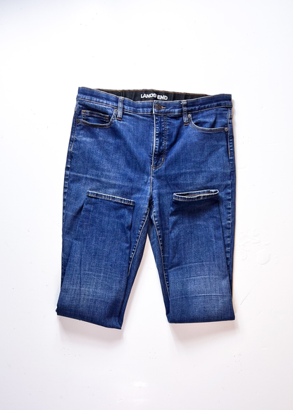 Lands End Denim Mid-Blue Skinny Jeans - UK 16