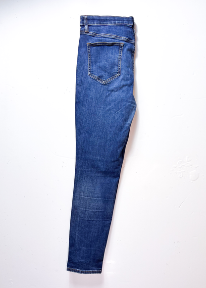 Lands End Denim Mid-Blue Skinny Jeans - UK 16