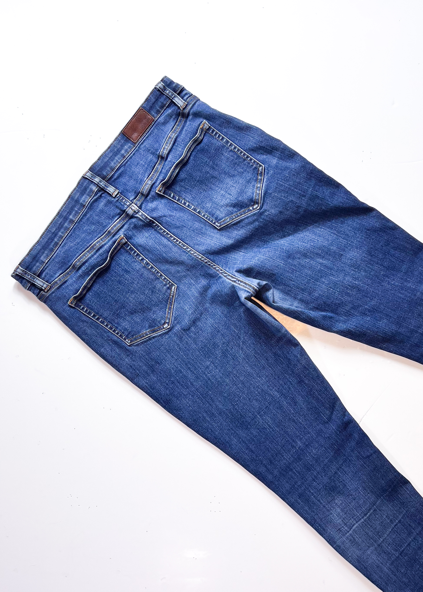 Lands End Denim Mid-Blue Skinny Jeans - UK 16