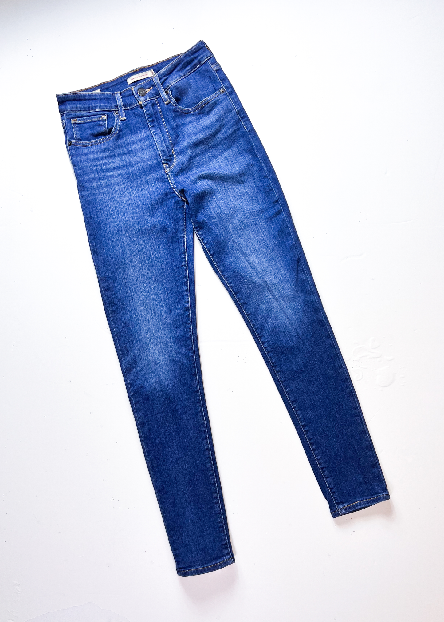 Levis 721 High Rise Mid Blue Denim Skinny Jeans - 27"