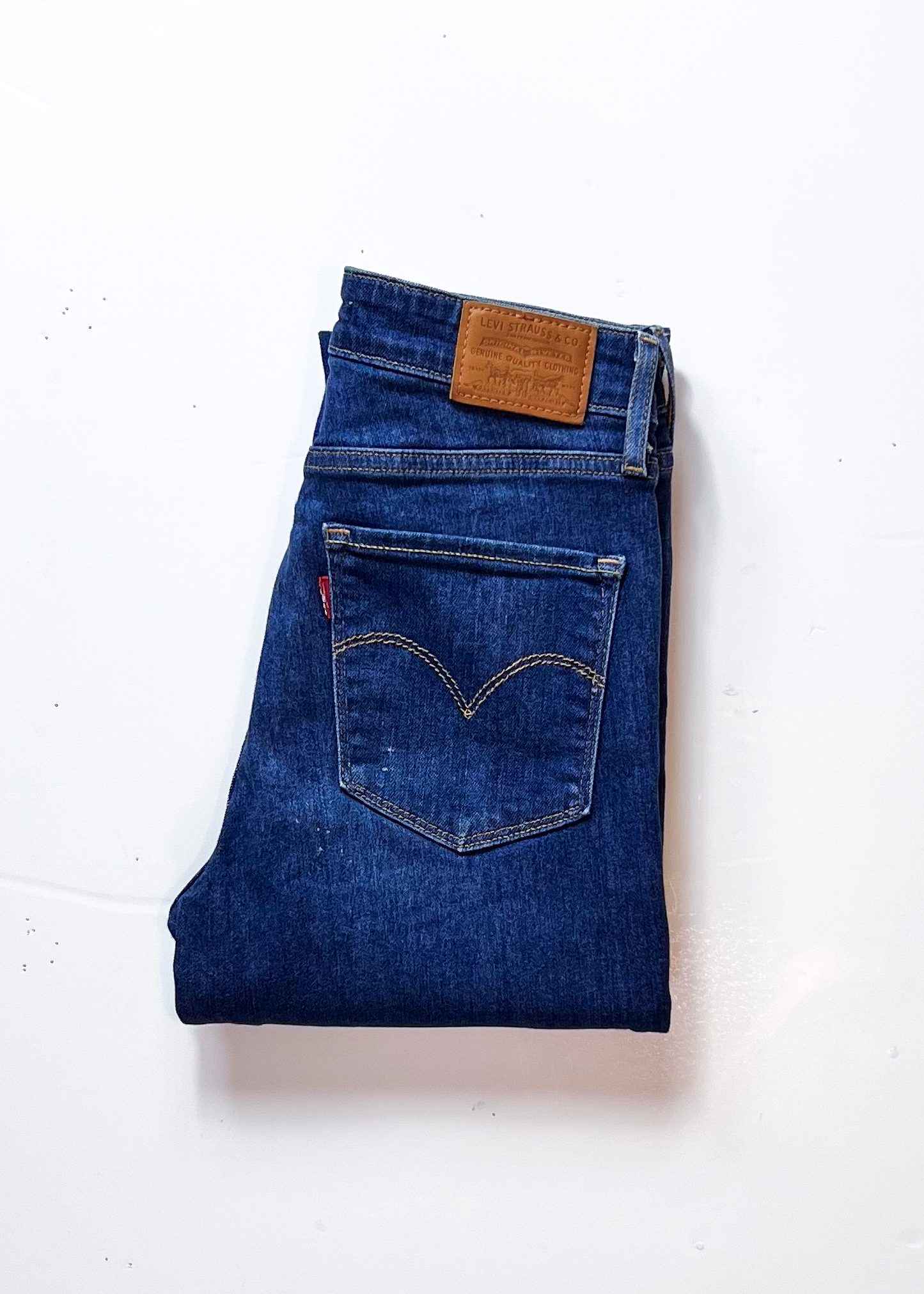 Levis 721 High Rise Mid Blue Denim Skinny Jeans - 27"