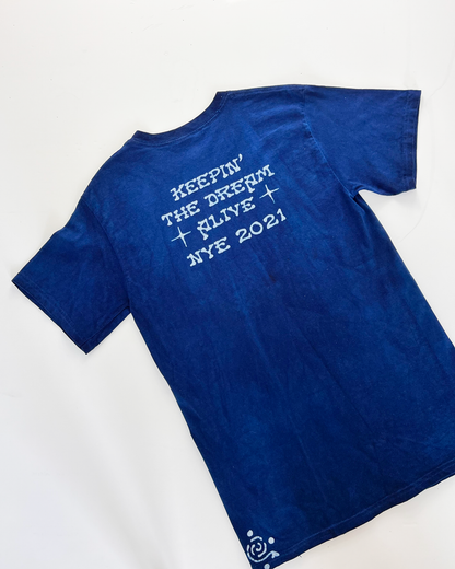 Blue Ombre Hand Of Fatima Graphic T-Shirt - Small