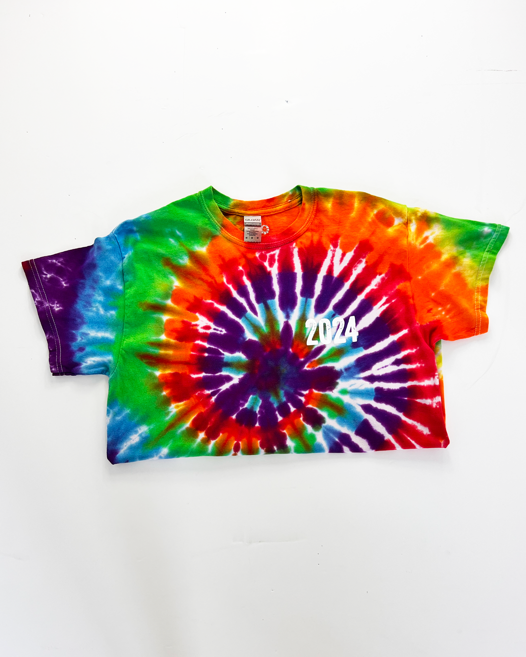 2024 Graphic Rainbow Tie-Dye T-Shirt - Medium