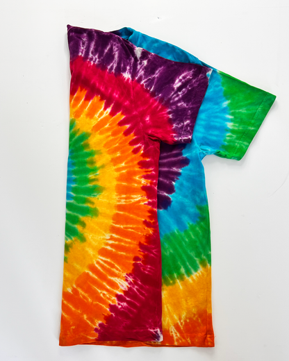 Peace Love And Coffee Slogan Tie-Dye T-Shirt - Large
