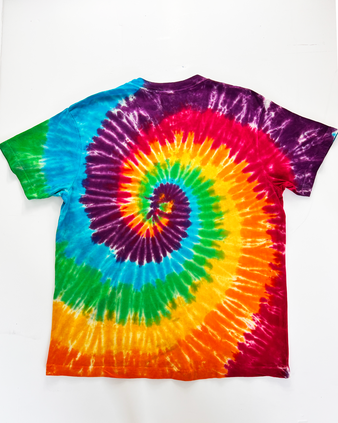 Peace Love And Coffee Slogan Tie-Dye T-Shirt - Large