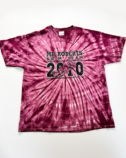 Swim Team Graphic Plum Tie Dye T-Shirt - XL