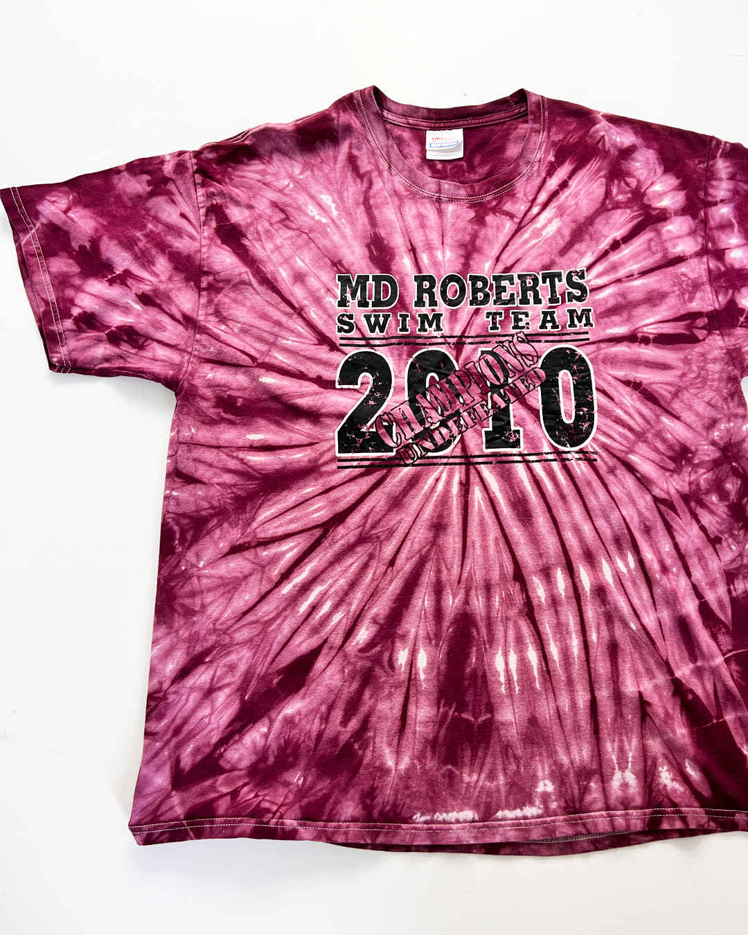 Swim Team Graphic Plum Tie Dye T-Shirt - XL