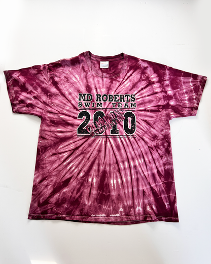 Swim Team Graphic Plum Tie Dye T-Shirt - XL