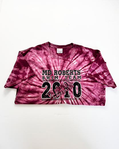 Swim Team Graphic Plum Tie Dye T-Shirt - XL