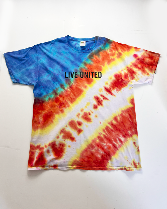Live United Slogan Tie-Dye T-Shirt - X Large