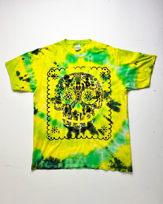 Disney Encanto Skull Graphic Neon Tie Dye T-Shirt - Large
