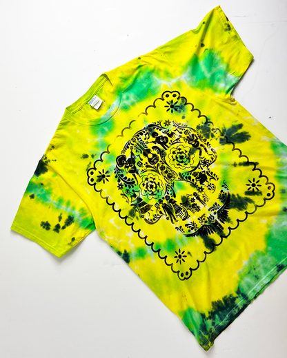 Disney Encanto Skull Graphic Neon Tie Dye T-Shirt - Large