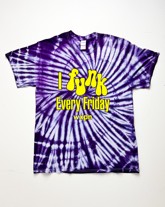 I Funk Every Friday Purple Tie-Dye T-Shirt - Large