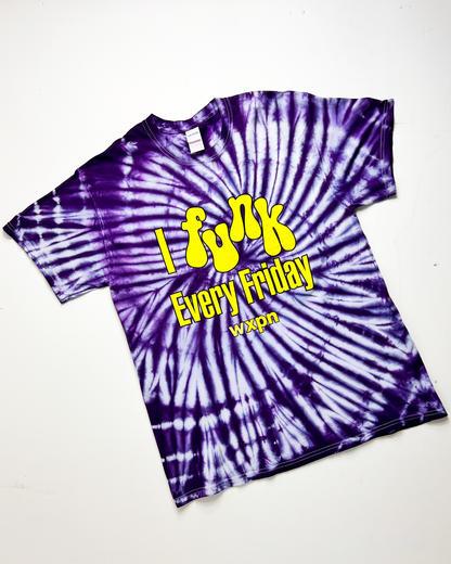 I Funk Every Friday Purple Tie-Dye T-Shirt - Large