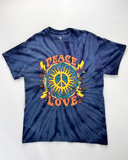 Peace & Love Graphic Tie-Dye T-Shirt - Small