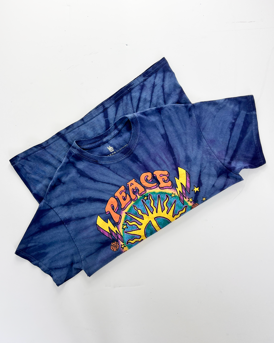 Peace & Love Graphic Tie-Dye T-Shirt - Small