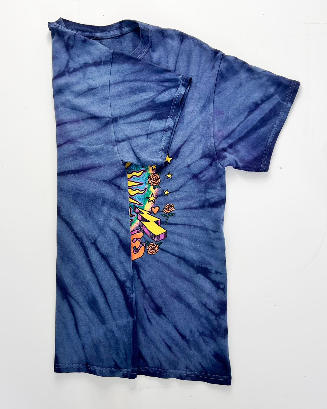 Peace & Love Graphic Tie-Dye T-Shirt - Small