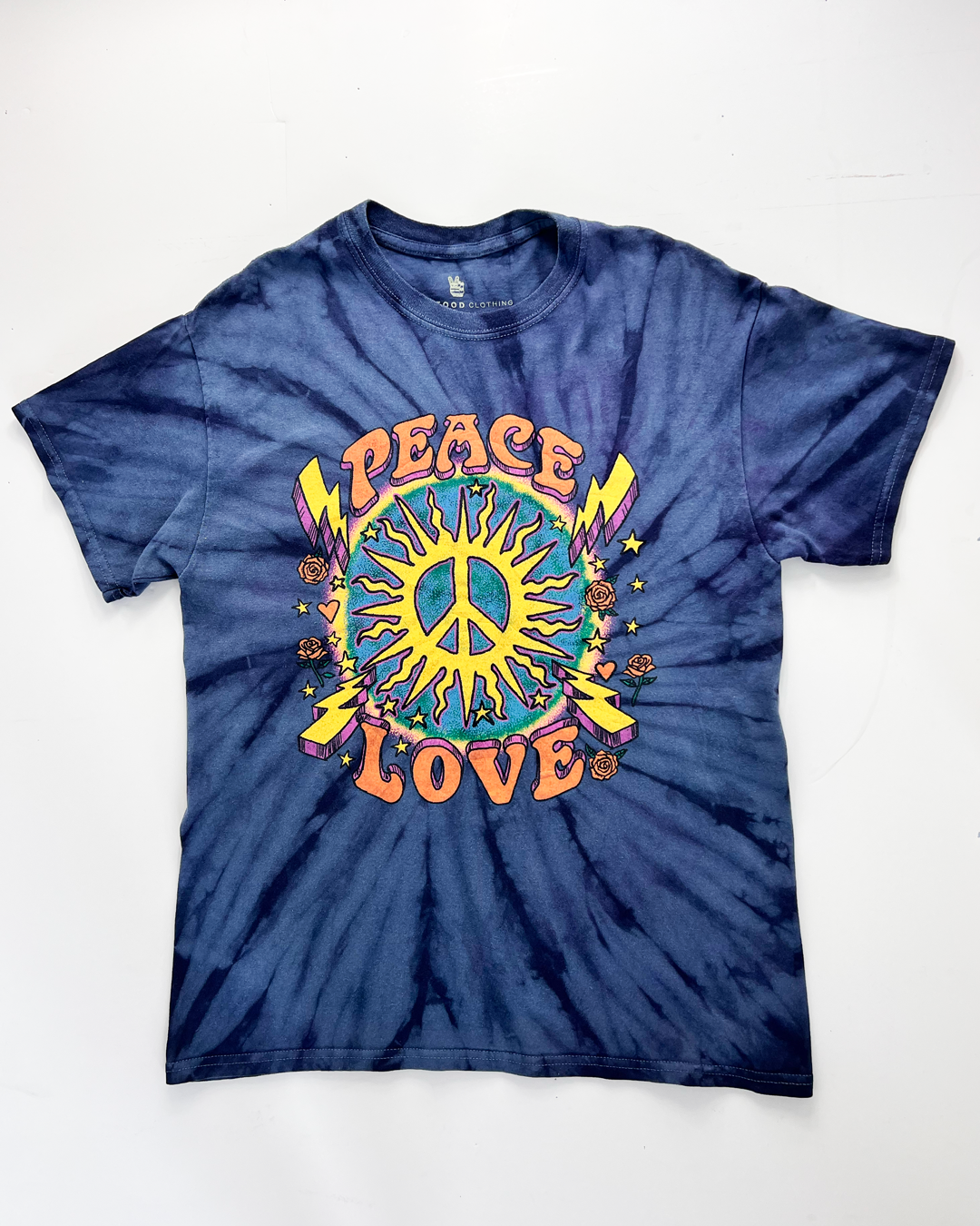 Peace & Love Graphic Tie-Dye T-Shirt - Small