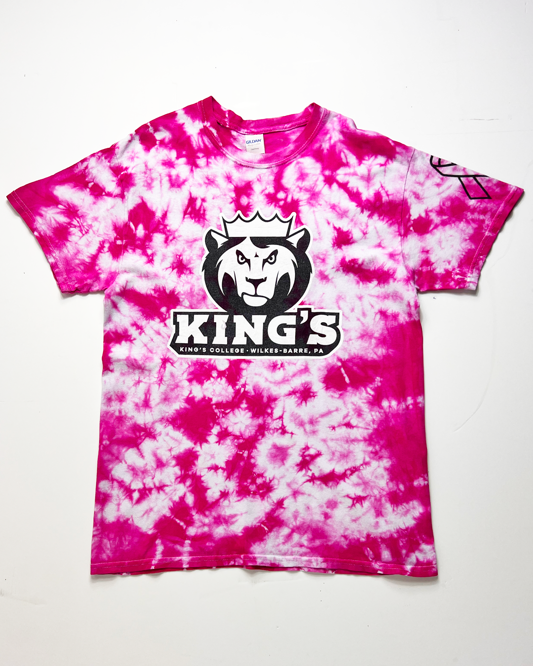 Pink Kings College, PA Tie-Dye T-Shirt - Medium