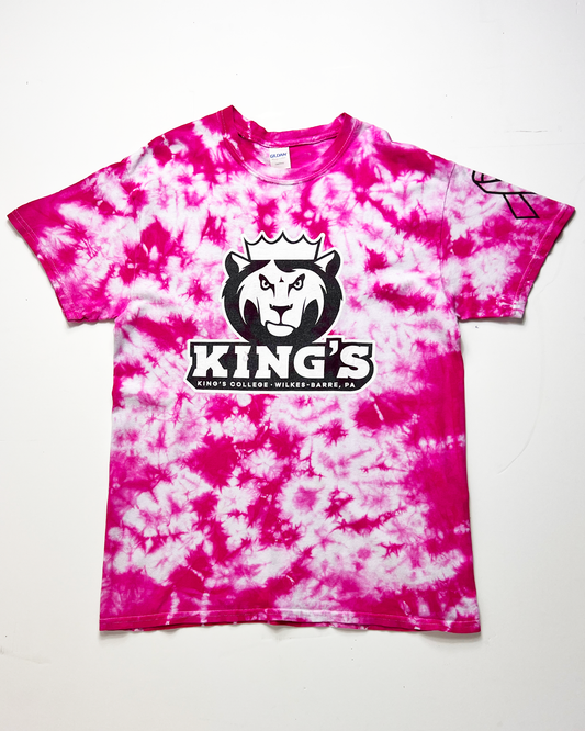 Pink Kings College, PA Tie-Dye T-Shirt - Medium