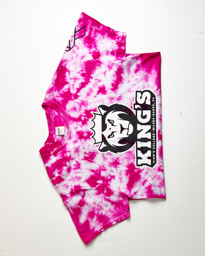 Pink Kings College, PA Tie-Dye T-Shirt - Medium