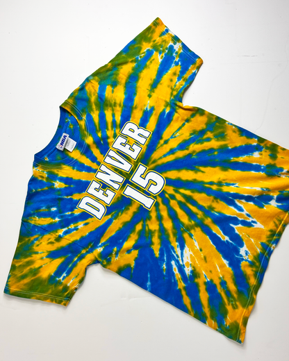 NBA Denver Blue & Yellow Tie-Dye 15 Anthony T-Shirt  - Large